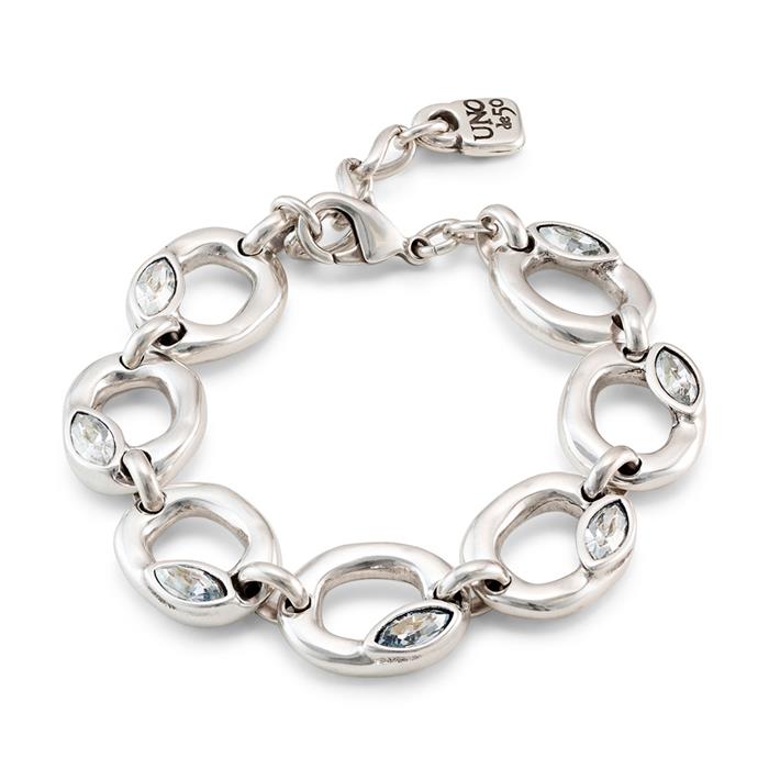 Pulsera UNOde50 Details Eslabones Baño Plata y Cristales Silver Shade PUL2335AZUMTL0M