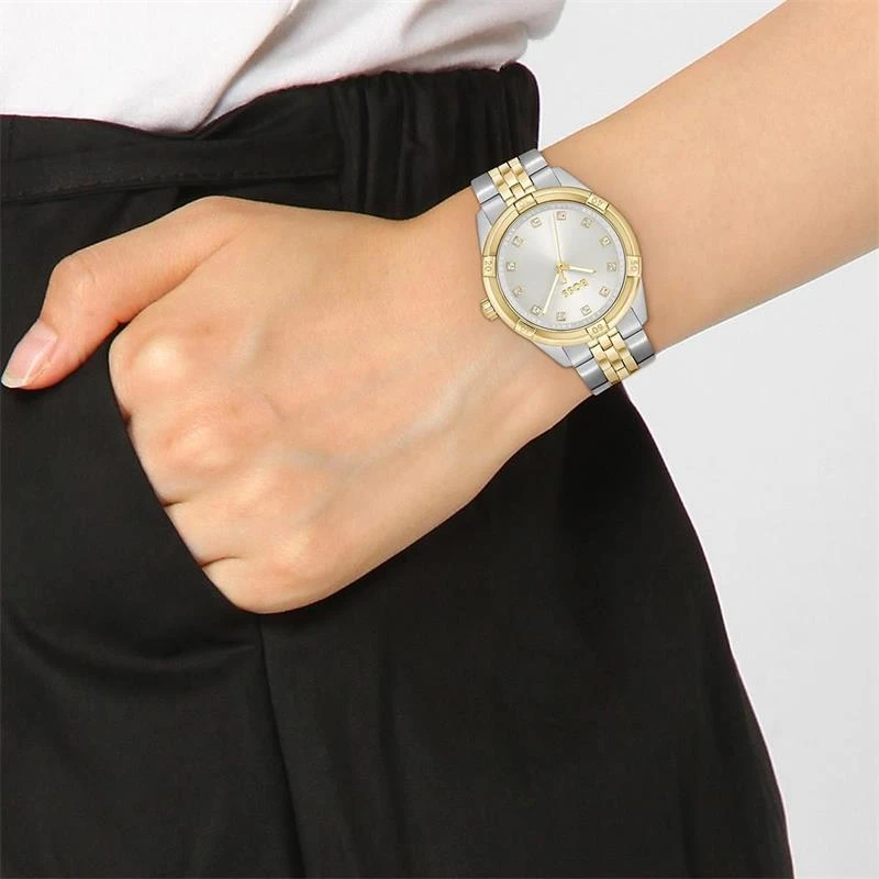 Reloj Boss Rhea Mujer Plateado y Dorado Analógico 1502700