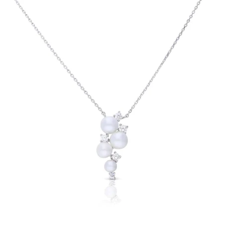 Gargantilla DiamonFire Mujer Plata, Circonitas Blancas y Perlas 6312421111