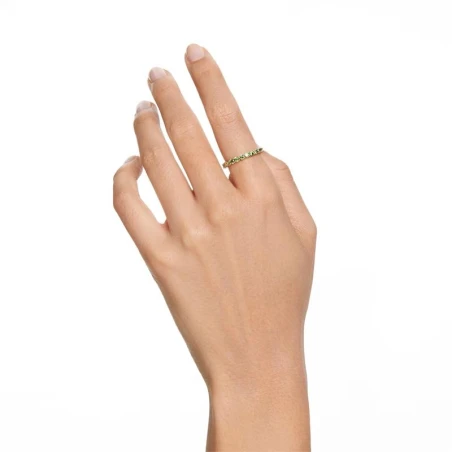 Anillo Swarovski Matrix Baño Oro y Cristales Verdes 5658659