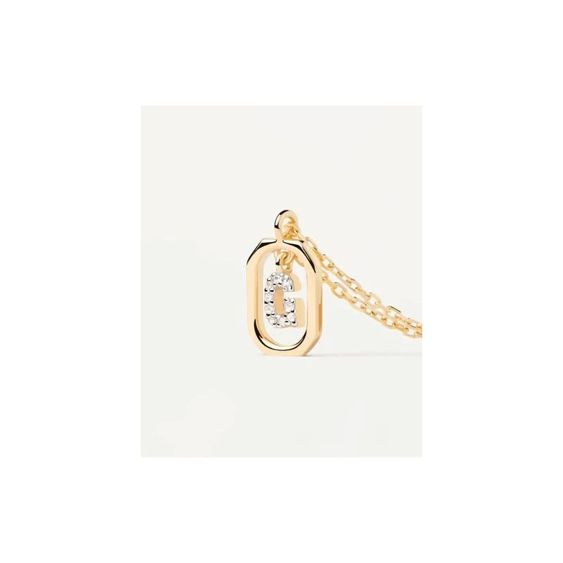 Gargantilla PdPaola Letters Plata Baño Oro  y Circonitas Letra G CO01-518-U