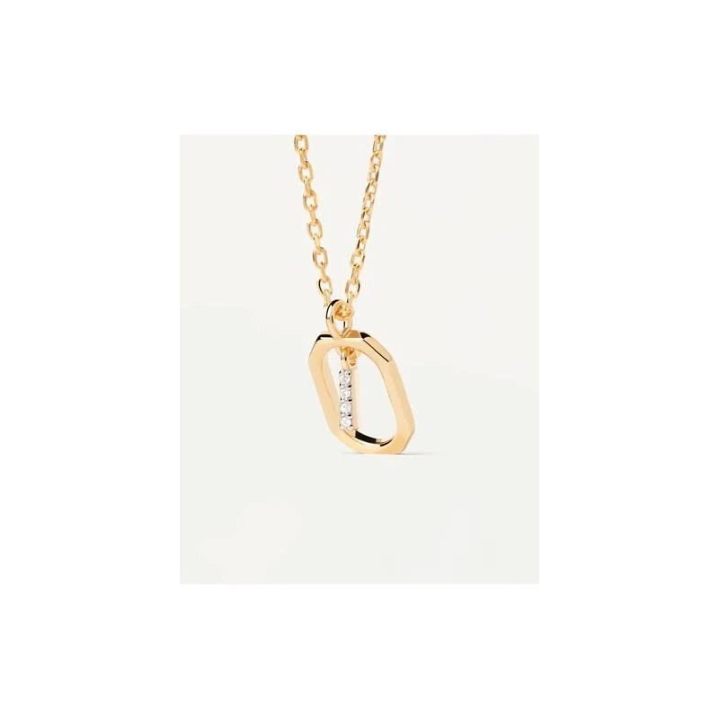 Gargantilla PdPaola Letters Plata Baño Oro  y Circonitas Letra I CO01-520-U