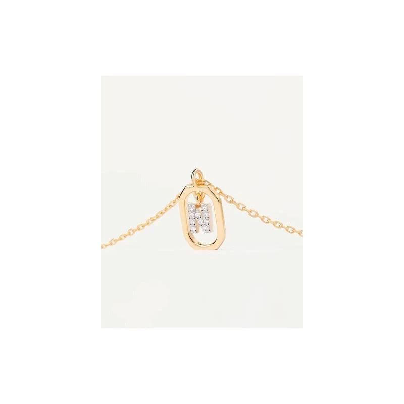 Gargantilla PdPaola Letters Plata Baño Oro  y Circonitas Letra N CO01-525-U