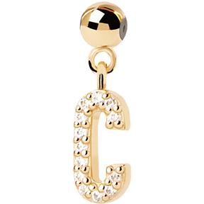 Charm Colgante PdPaola Letra C Plata Baño Oro y Circonitas Blancas CH01-052-U 2