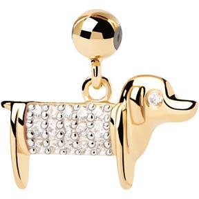 Charm Colgante PdPaola Perro Plata Baño Oro y Circonitas blancas CH01-080-U 2