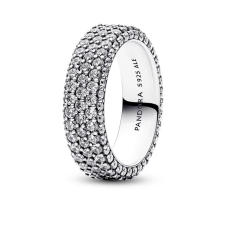 Anillo Pandora Plata Triple Fila Circonitas en Pavé 192634C01