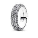 Anillo Pandora Plata Triple Fila Circonitas en Pavé 192634C01