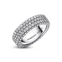 Anillo Pandora Plata Triple Fila Circonitas en Pavé 192634C01