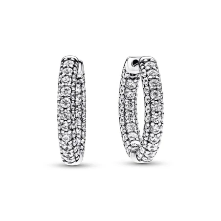 Pendientes Pandora Aro Plata y Fila Circonitas 292624C01