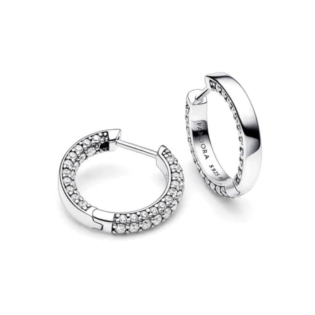 Pendientes Pandora Aro Plata y Fila Circonitas 292624C01