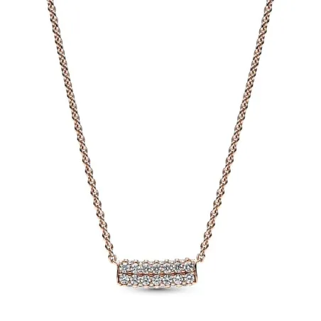 Gargantilla Pandora Oro Rosa Fila Doble Pavé 382621C01-45
