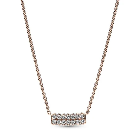 Gargantilla Pandora Oro Rosa Fila Doble Pavé 382621C01-45