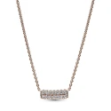 Gargantilla Pandora Oro Rosa Fila Doble Pavé 382621C01-45