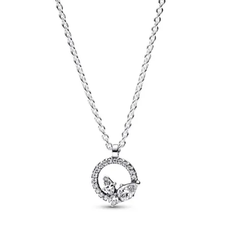 Gargantilla Pandora Plata Círculo & Herbario Brillante 392620C01-45