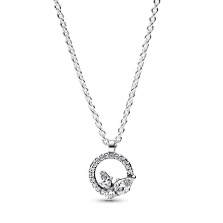 Gargantilla Pandora Plata Círculo & Herbario Brillante 392620C01-45
