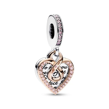 Charm Colgante Doble Pandora Corazón Infinito Dos Tonos 782641C01