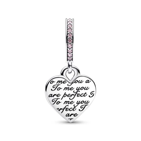 Charm Colgante Doble Pandora Corazón Infinito Dos Tonos 782641C01