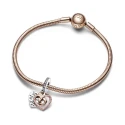 Charm Colgante Doble Pandora Corazón Infinito Dos Tonos 782641C01