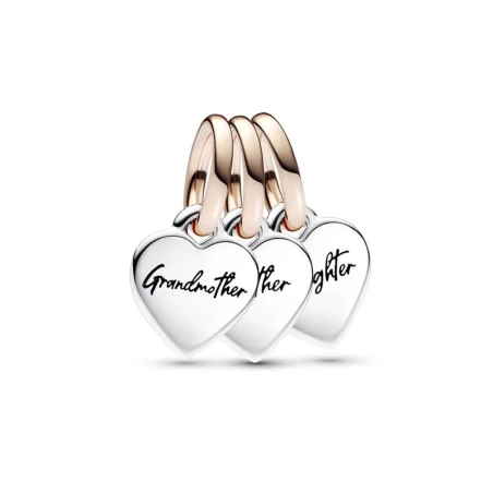 Charm Colgante Pandora Divisible Triple corazones Generación Familia 782648C00