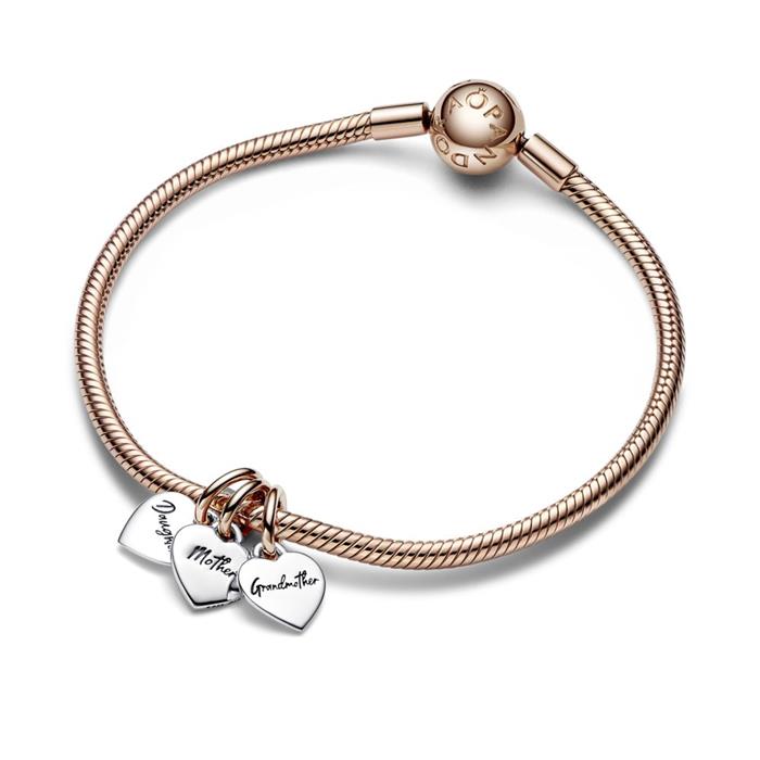 Charm Colgante Pandora Divisible Triple corazones Generación Familia 782648C00