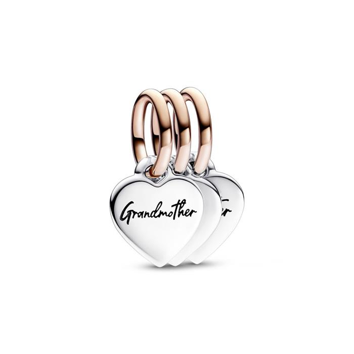 Charm Colgante Pandora Divisible Triple corazones Generación Familia 782648C00