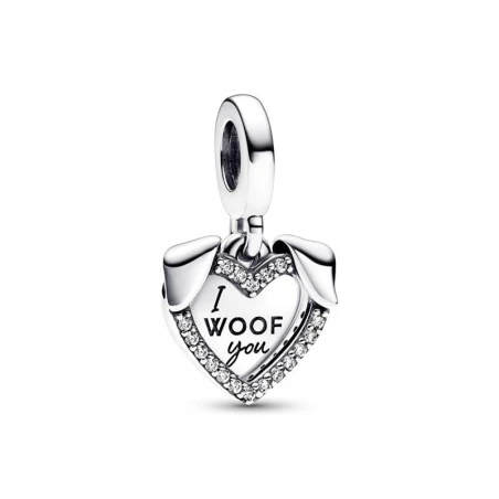 Charm Colgante Doble Pandora corazón & Perro 792647C01