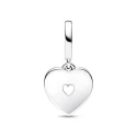 Charm Colgante Doble Pandora Corazón Blanco Anacarado 792649C01