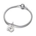 Charm Colgante Doble Pandora Corazón Blanco Anacarado 792649C01