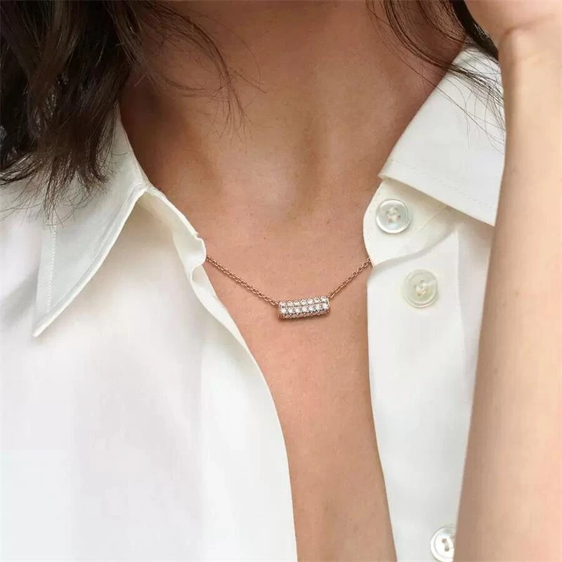 Gargantilla Pandora Oro Rosa Fila Doble Pavé 382621C01-45