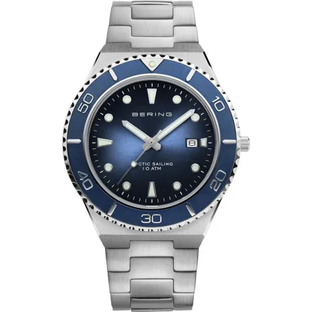 Reloj Bering Classic Hombre Plateado y Azul Analógico 18940-707