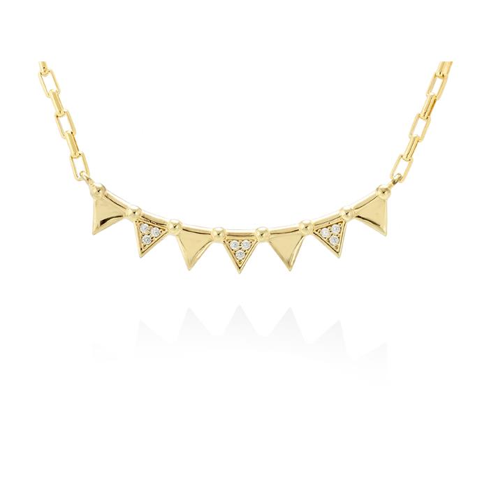 Gargantilla Marina García Balance Plata Baño Oro y Circonitas Blancas 90829GDB