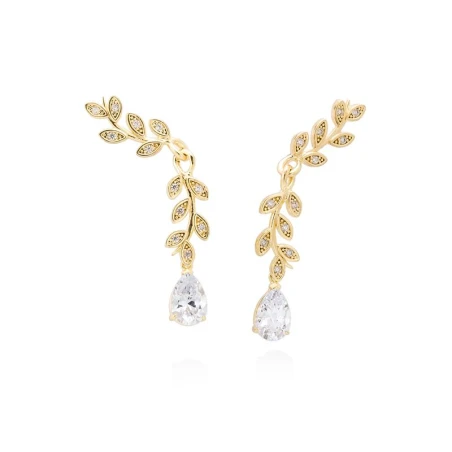 Pendientes Marina García Hiedra Plata Baño Oro y Circonitas blancas 90818PD
