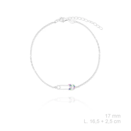 Pulsera Plata Imperdible Circonitas Multicolor 115662