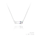 Gargantilla Imperdible Plata Baño Rodio y Circonitas Multicolor 175523
