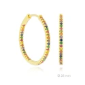 Pendientes Aro 28 mm Plata Baño Oro y Circonitas Multicolor 152202