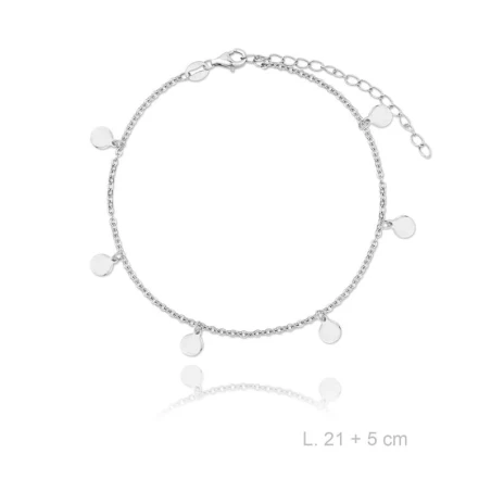 Tobillera Mujer Plata Chapitas Circulares 115505