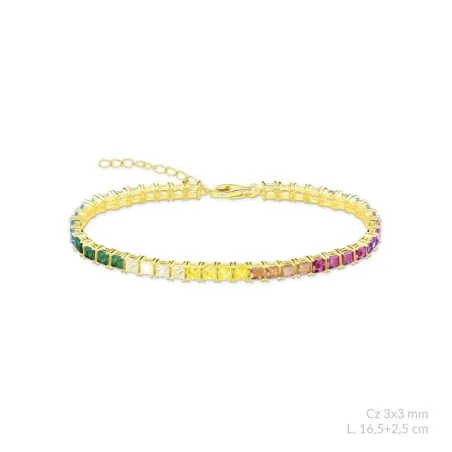 Pulsera Mujer Plata Baño Oro y Circonitas Multicolor 115777