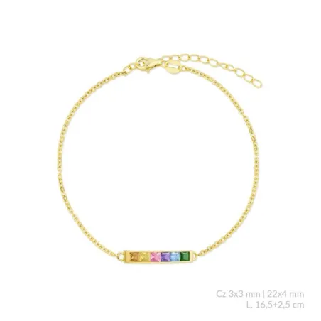 Pulsera Mujer Plata Baño Oro y Circonitas Multicolor 115779