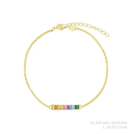 Pulsera Mujer Plata Baño Oro y Circonitas Multicolor 115779