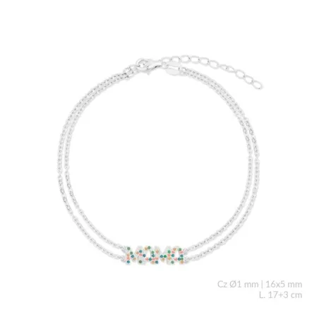 Pulsera Mujer Plata Mamá Circonitas Multicolor 115782