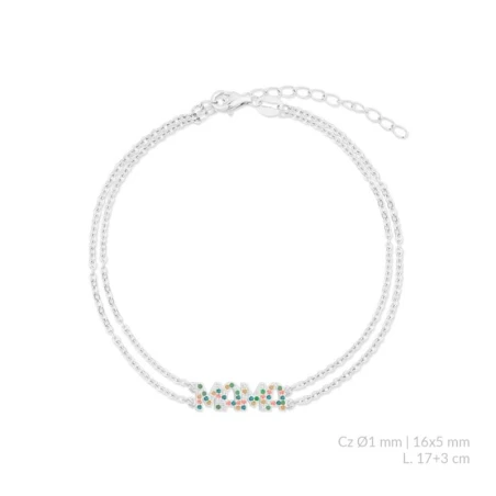 Pulsera Mujer Plata Mamá Circonitas Multicolor 115782