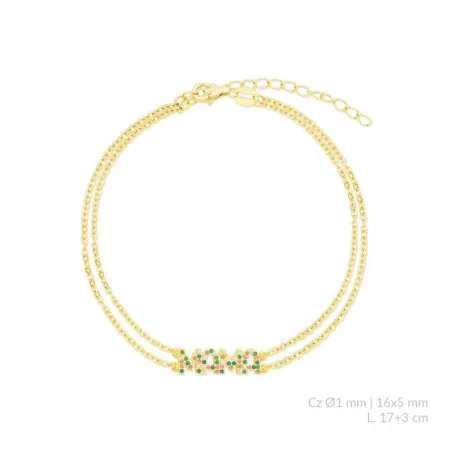 Pulsera Mujer Plata Baño Oro Mamá Circonitas Multicolor 115783