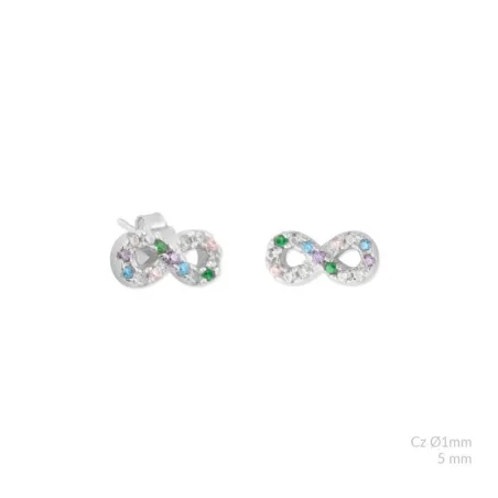 Pendientes Infinito Plata y Circonitas Multicolor 153062
