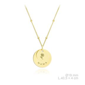 Gargantilla Plata Baño Oro chapitas Mamá y Flor 175373