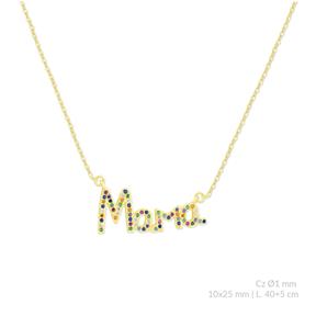 Gargantilla Plata Baño Oro Mamá circonitas Multicolor 175883