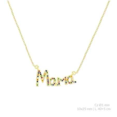 Gargantilla Plata Baño Oro Mamá circonitas Multicolor 175883