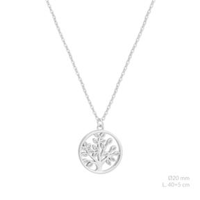 Gargantilla Árbol Familiar Plata Baño Rodio y Circonitas Blancas 176109