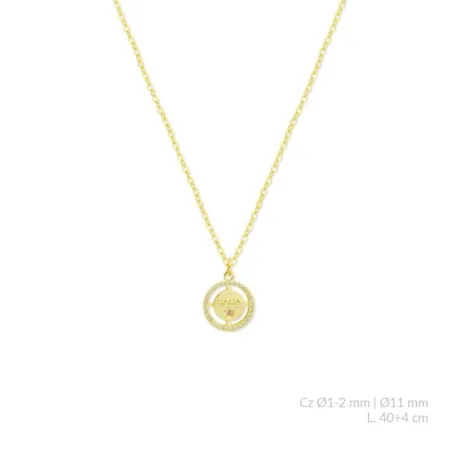 Gargantilla Plata Baño Oro Mamá y Estrella circonitas blancas 176172