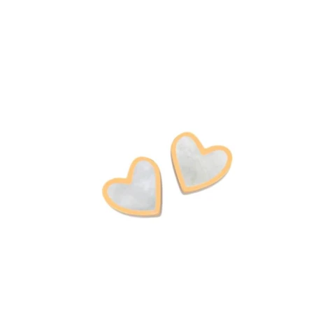 Pendientes Agatha Ruiz de la Prada Plata Baño Oro Corazón MadrePerla 039ROS