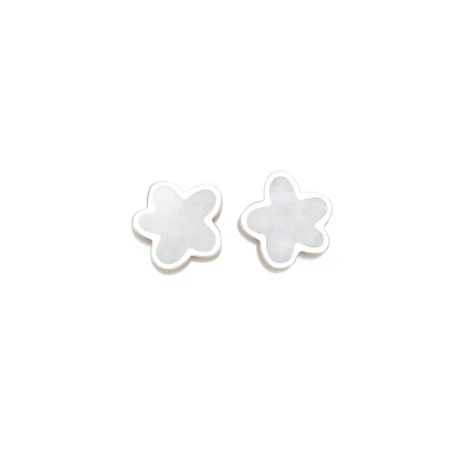 Pendientes Agatha Ruiz de la Prada Plata Baño Rodio Flor MadrePerla 037ROS
